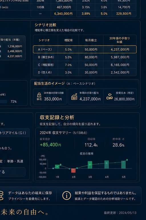 FIREシミュレーターと収支記録の紹介画像